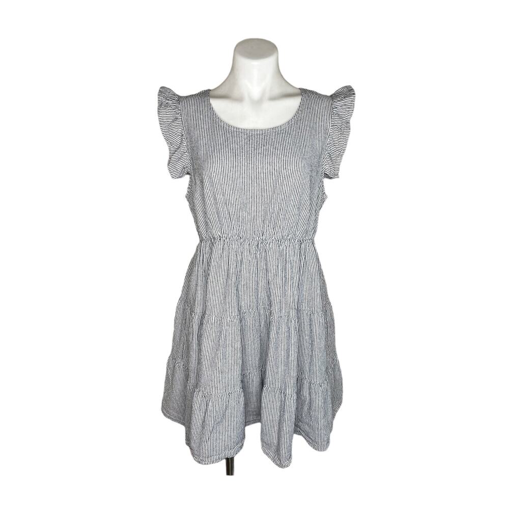 MAISON JULES Junior Flutter Sleeve Tiered Dress Size XL